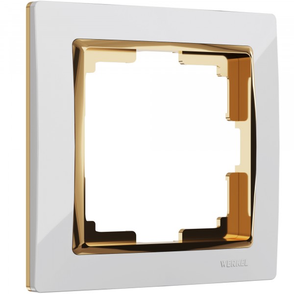 Рамка на 1 пост Werkel WL03-Frame-01-white-GD Snabb (белый/золото) - купить в Москве