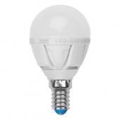 Светодиодная диммируемая лампа LED-G45-6W E14 Uniel с гарантией 