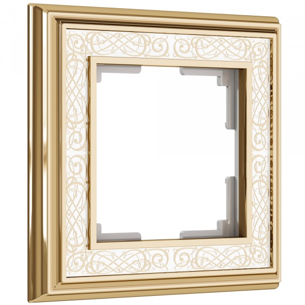 Рамка на 1 пост WL77-Frame-01 Palacio Gracia (золото/белый) - купить в Москве