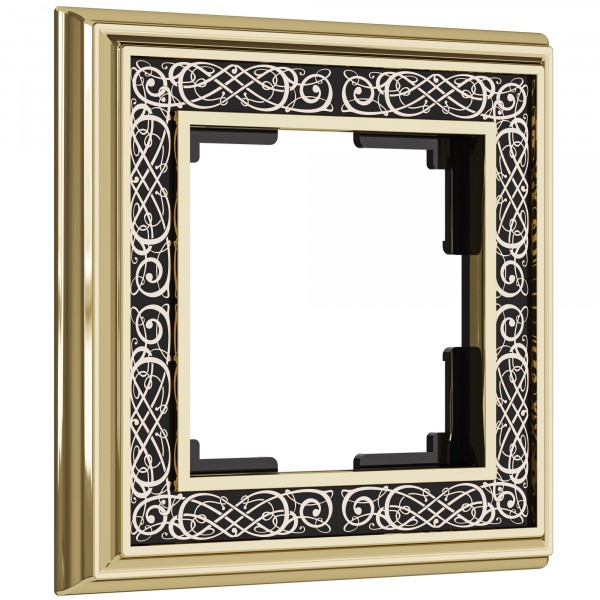 Рамка на 1 пост WL77-Frame-01 Palacio Gracia (золото/черный) - купить в Москве